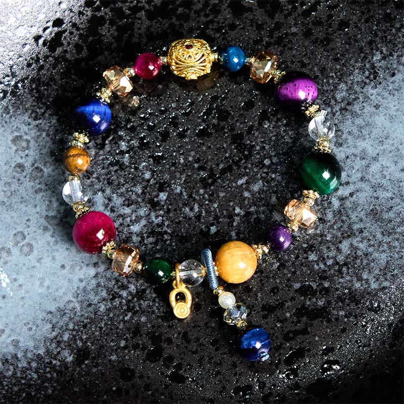 Braccialetto di bilanciamento del peso in pietra naturale colorata occhio di tigre Buddha Stones - Image 2