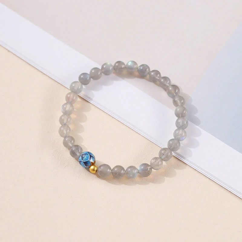 Braccialetto di charme Buddha Stones Natural Moonstone Lotus Love - Image 2