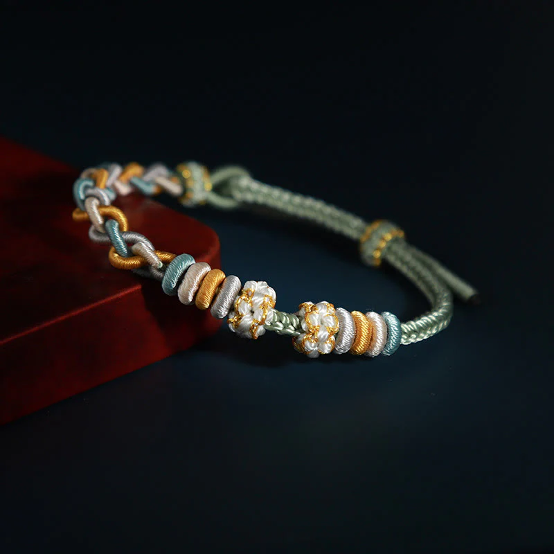Braccialetto di collegamento Buddha Stones String Four Srand Peach Blossom - Image 3