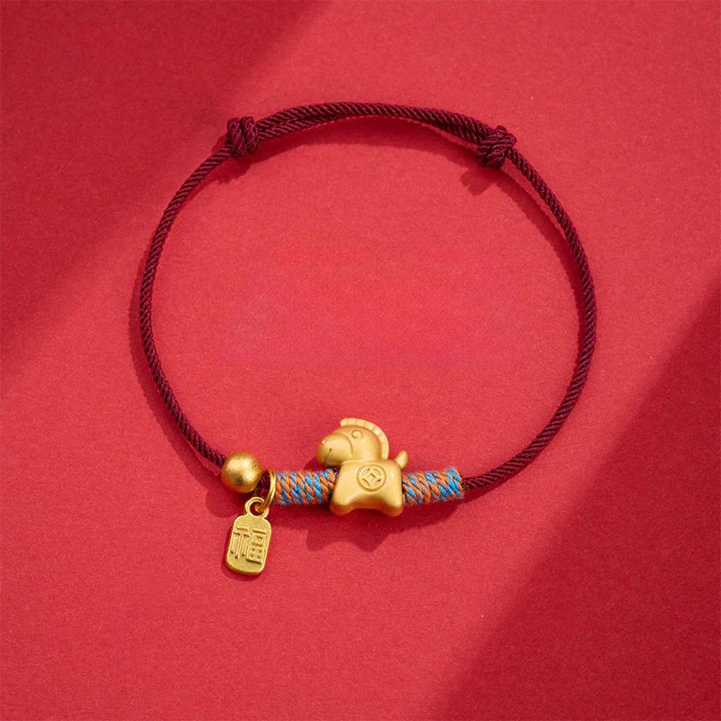 Braccialetto di collegamento fortunato con corda intrecciata a mano, carattere Fu, anno del cavallo , Buddha Stones - Image 9