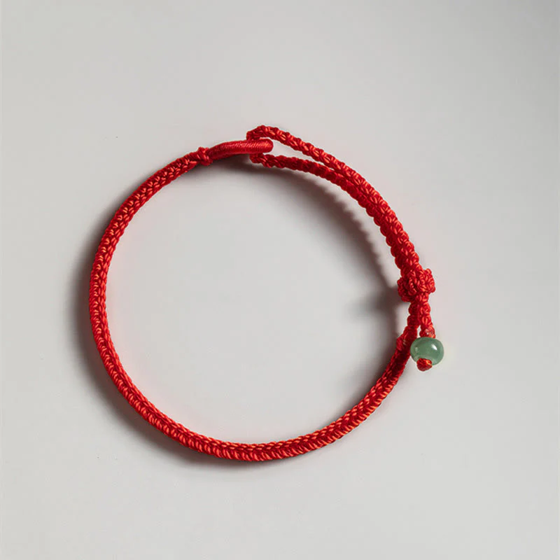 Braccialetto di collegamento in giada con filo rosso Buddha Stones - Image 7
