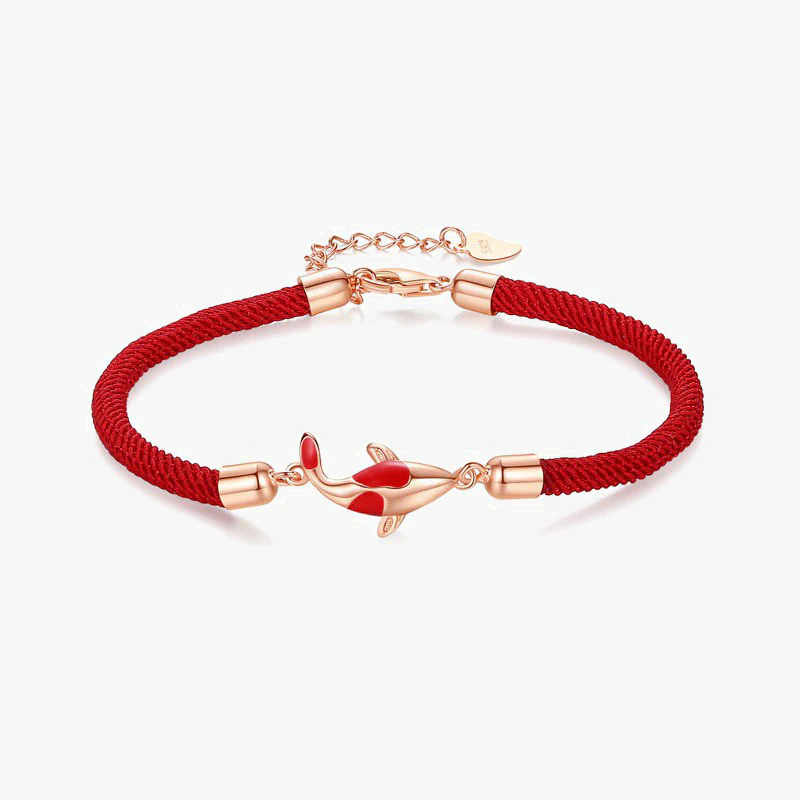 Braccialetto di coppia a catena intrecciata con pesce koi, fortuna e ricchezza, Buddha Stones - Image 2