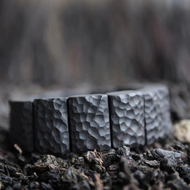Braccialetto di coppia della pace con texture in legno di ebano vintage Buddha Stones - Image 6