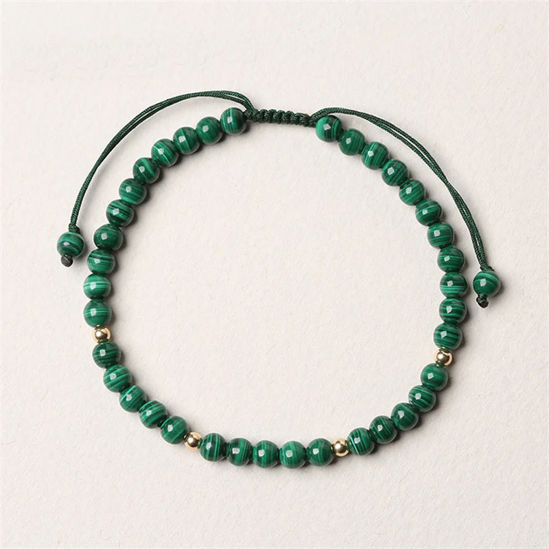Braccialetto di protezione e calma con Buddha Stones in malachite naturale da 4 mm - Image 2