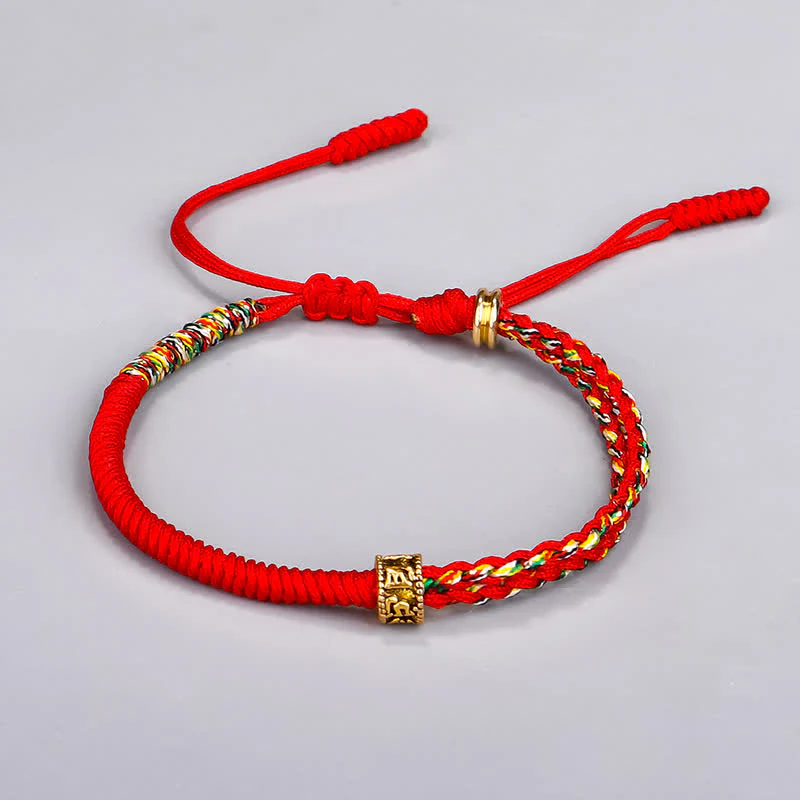 Braccialetto di corda di protezione e fortuna Buddha Stones Om Mani Padme Hum - Image 3