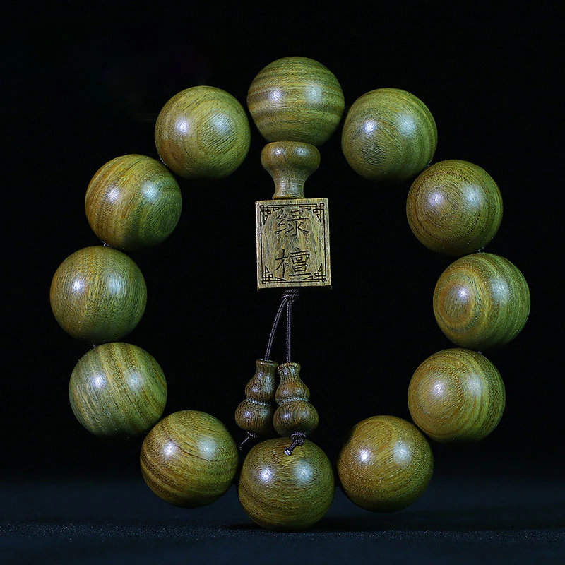 Braccialetto di cura in legno di sandalo verde tibetano Buddha Stones - Image 4