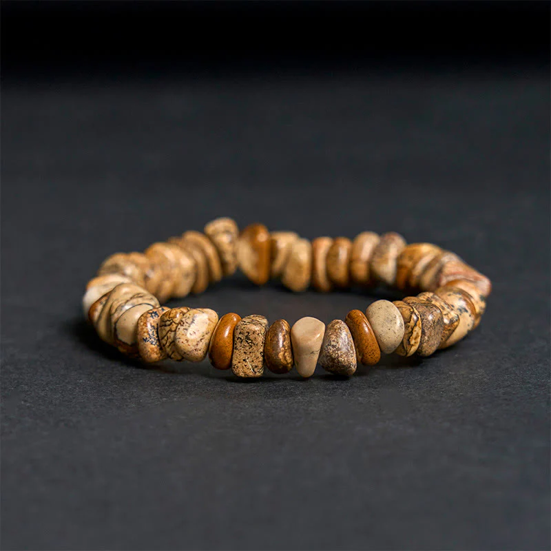 Braccialetto di equilibrio con blocchi irregolari di diaspro Buddha Stones - Image 6