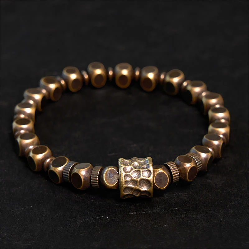 Braccialetto di equilibrio con motivo meteorite in rame Buddha Stones