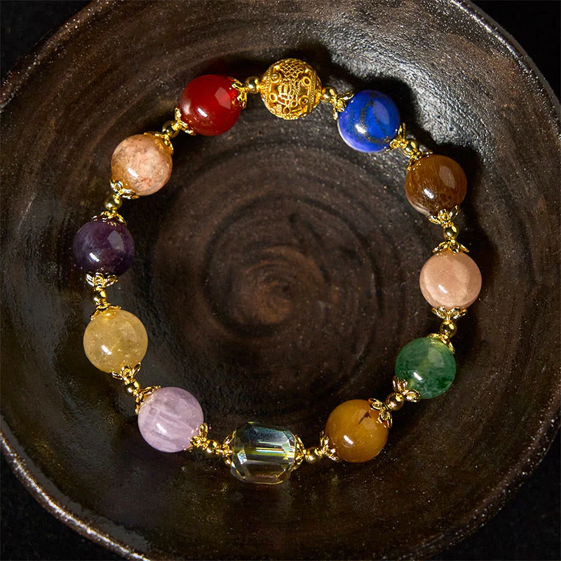 Braccialetto di equilibrio con perline colorate in ametista, lazurite e lapislazzuli di Dunhuang , Buddha Stones - Image 2