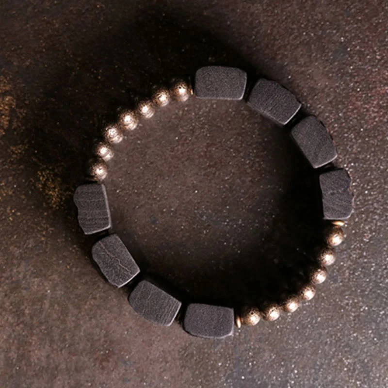 Braccialetto di equilibrio con perline di rame e legno di ebano, Buddha Stones, vintage, pace - Image 8