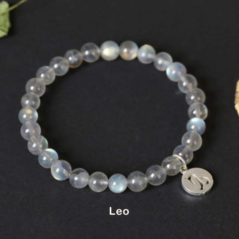 Braccialetto di fascino con pietra di luna delle 12 costellazioni dello zodiaco - Image 13