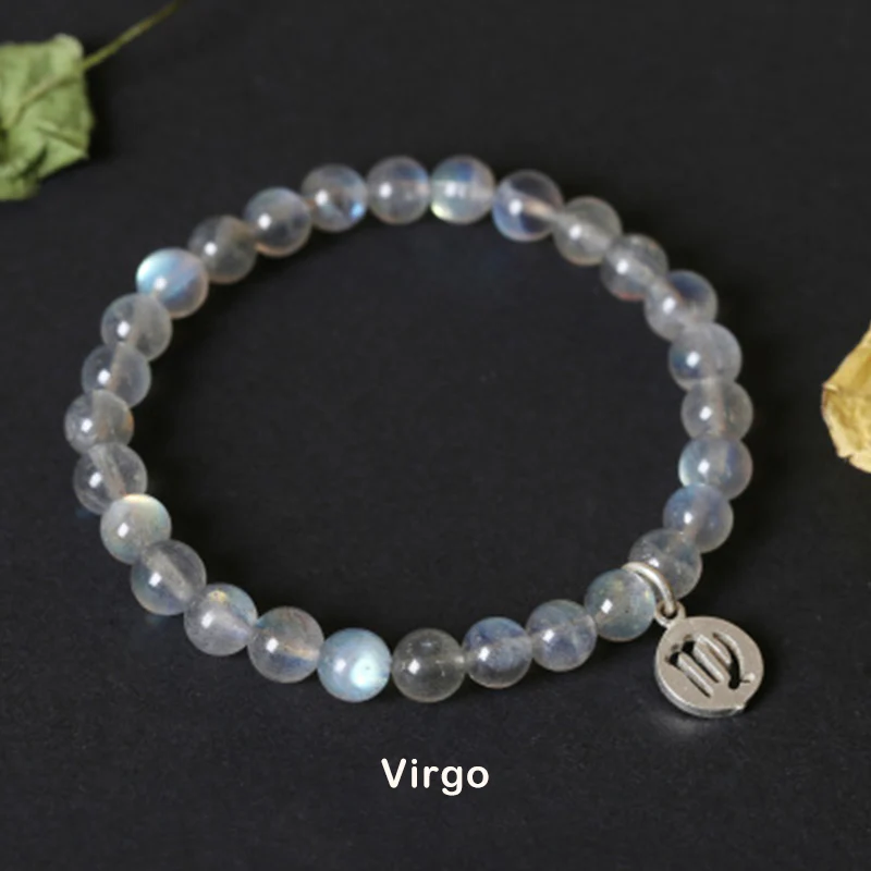 Braccialetto di fascino con pietra di luna delle 12 costellazioni dello zodiaco - Image 14
