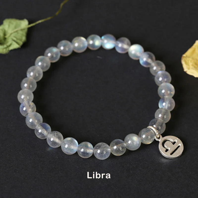 Braccialetto di fascino con pietra di luna delle 12 costellazioni dello zodiaco - Image 15