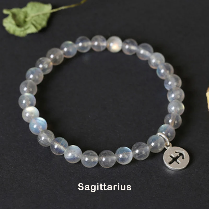 Braccialetto di fascino con pietra di luna delle 12 costellazioni dello zodiaco - Image 20