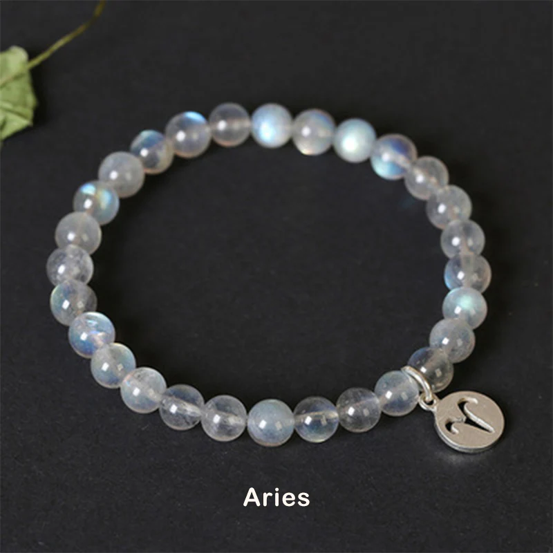 Braccialetto di fascino con pietra di luna delle 12 costellazioni dello zodiaco - Image 3