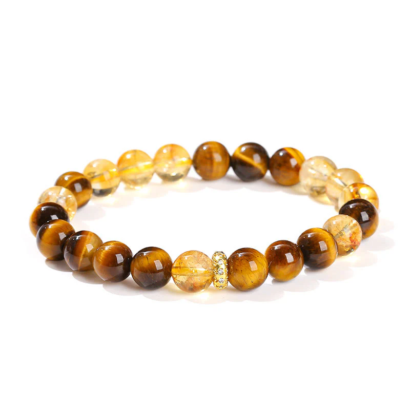 Braccialetto di forza con perle di citrino occhio di tigre naturale Buddha Stones - Image 11