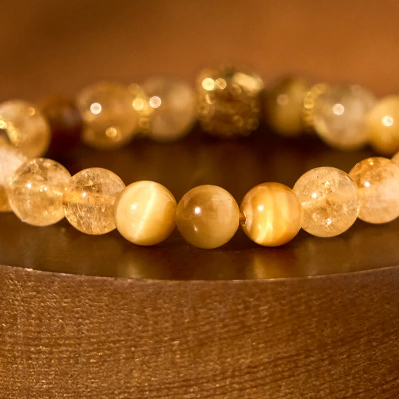 Braccialetto di generosità Buddha Stones Citrine Tiger Eye Agata rossa - Image 6
