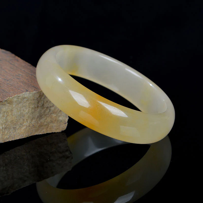 Braccialetto di giada naturale di seta dorata e fortuna - Image 5