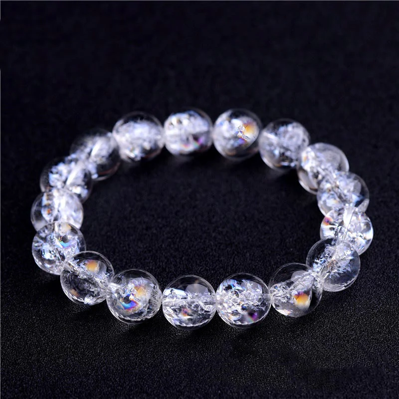 Braccialetto di guarigione con protezione in cristallo bianco naturale Buddha Stones