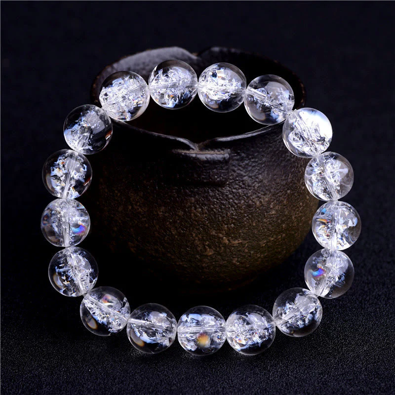 Braccialetto di guarigione con protezione in cristallo bianco naturale Buddha Stones - Image 3