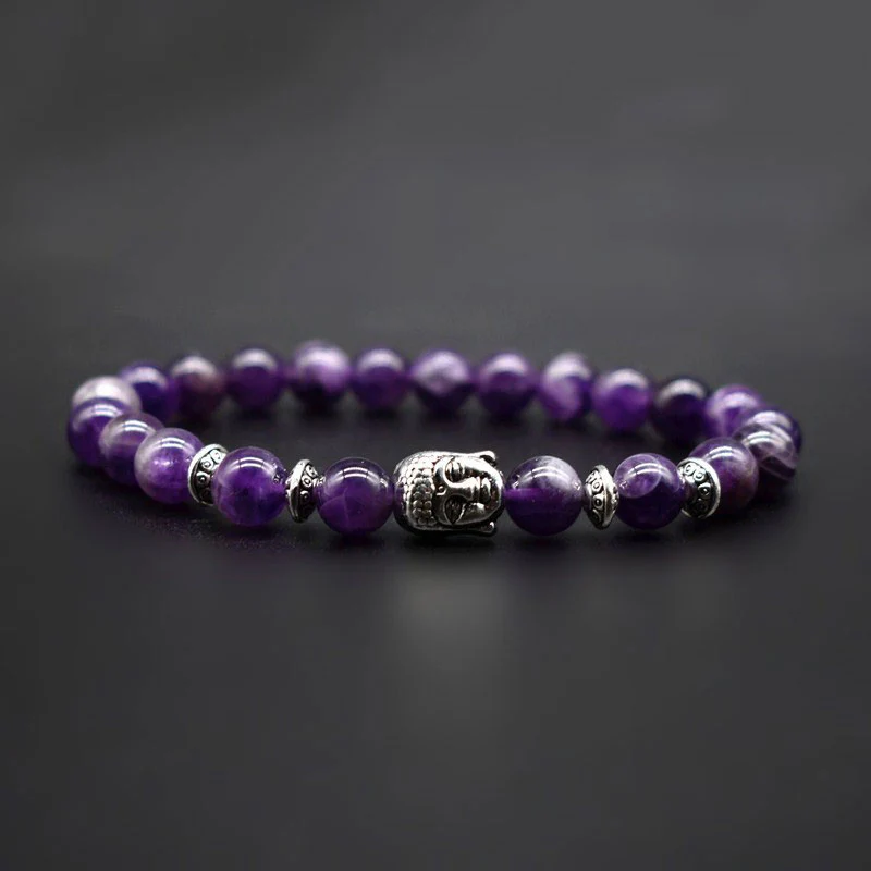 Braccialetto di guarigione dell'amore con Buddha Stones e ametista - Image 4