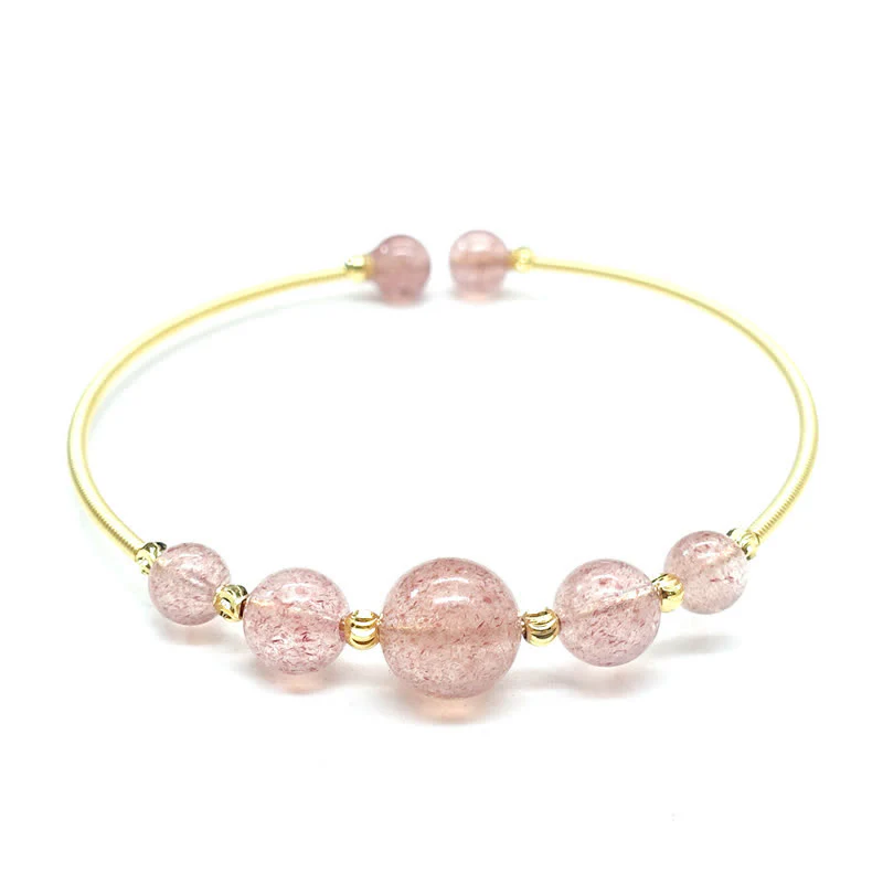 Braccialetto di guarigione dell'amore in quarzo fragola naturale Buddha Stones - Image 7