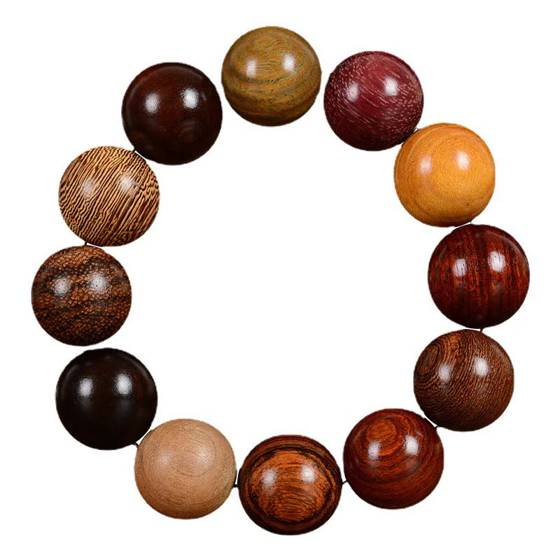 Braccialetto di guarigione di protezione multicolore in legno di sandalo Buddha Stones - Image 9