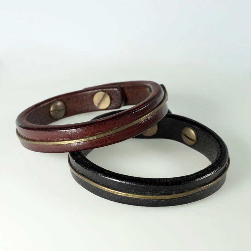 Braccialetto di guarigione in filo di ottone e rame in pelle vintage Buddha Stones - Image 22