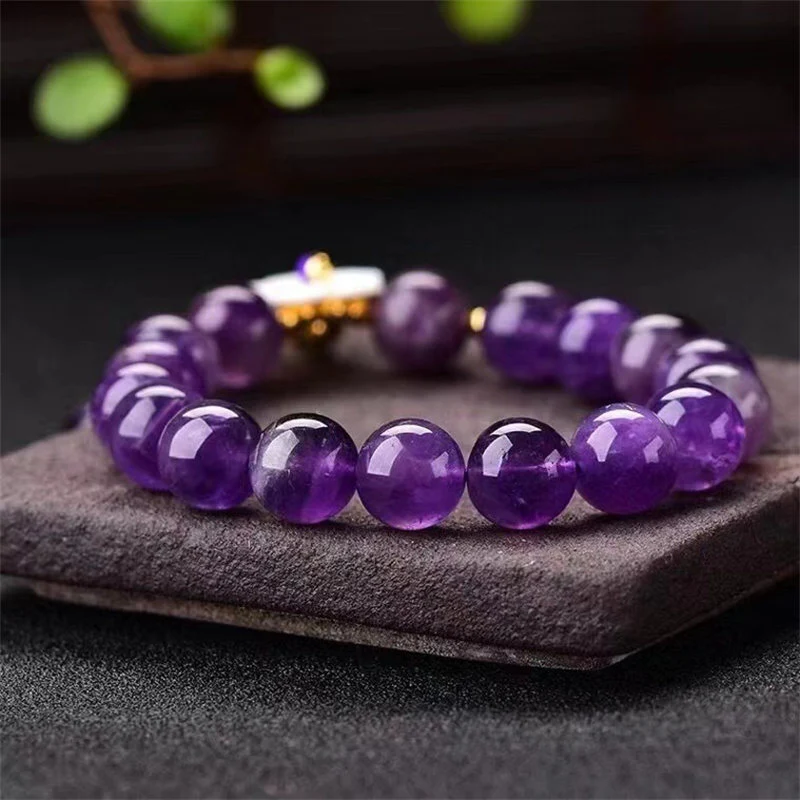 Braccialetto di guarigione spirituale con fiore di cristallo di ametista naturale Buddha Stones - Image 5