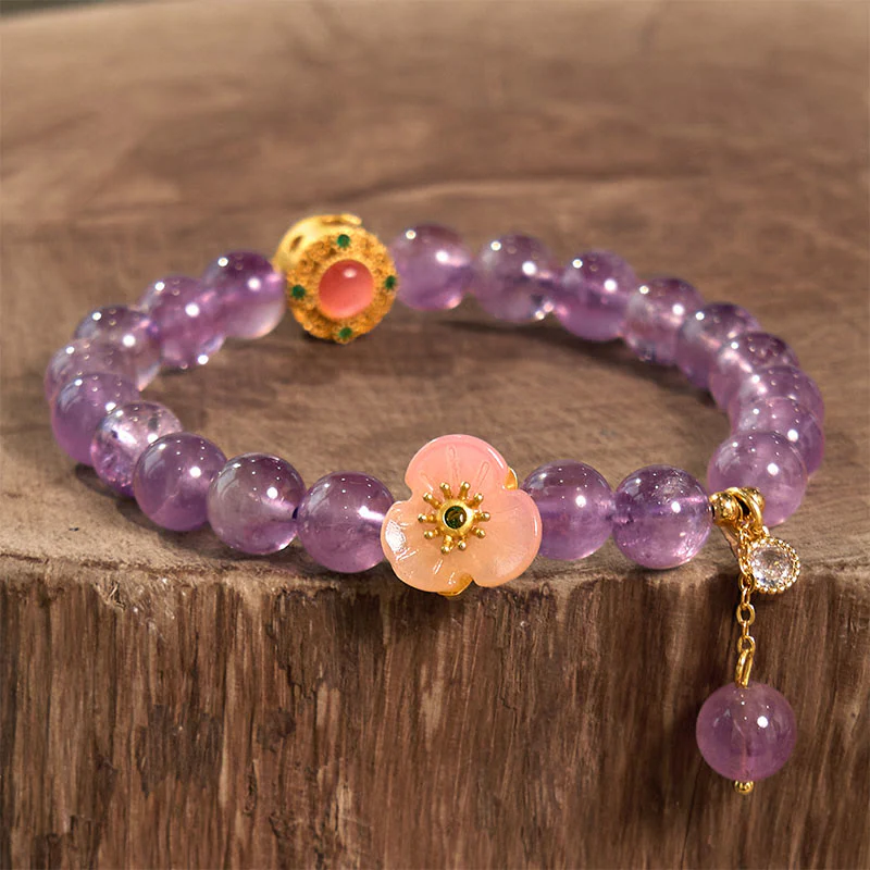 Braccialetto di meditazione Buddha Stones Ametista Peach Blossom Fortune - Image 2