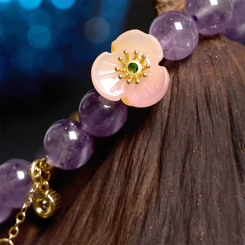 Braccialetto di meditazione Buddha Stones Ametista Peach Blossom Fortune - Image 3