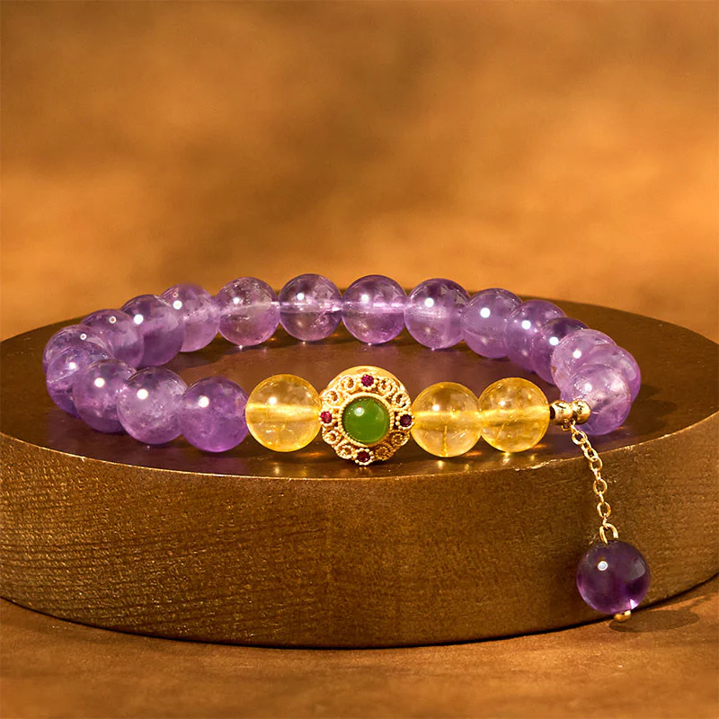 Braccialetto di meditazione Buddha Stones Natural Ametista - Image 11