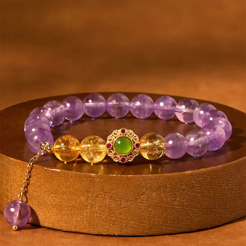 Braccialetto di meditazione Buddha Stones Natural Ametista - Image 12