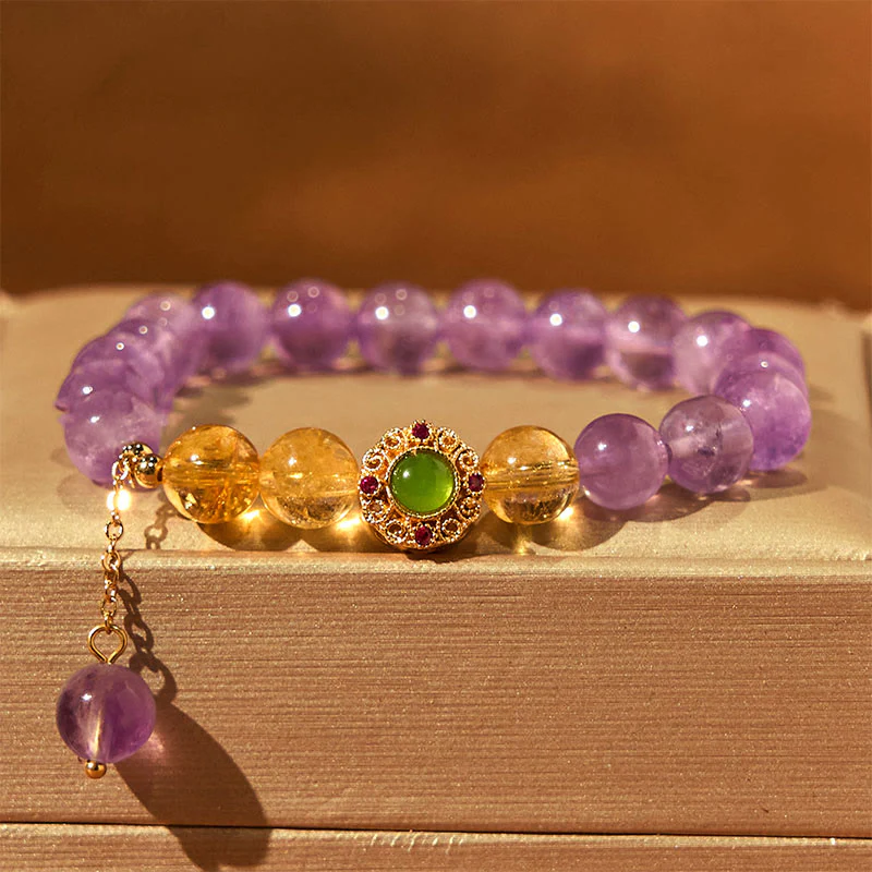 Braccialetto di meditazione Buddha Stones Natural Ametista - Image 9