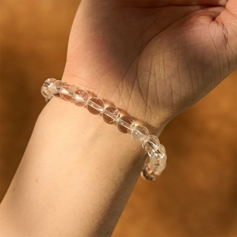 Braccialetto di meditazione Buddha Stones Natural White Crystal Clarity - Image 4