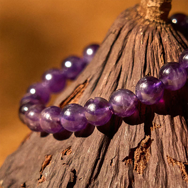 Braccialetto di meditazione per la pace interiore con ametista naturale Buddha Stones - Image 3