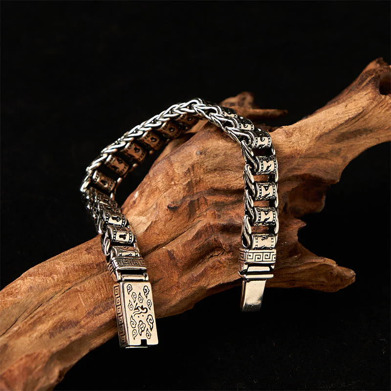 Braccialetto di metallo per la pace, in rame, con Buddha Stones, nuvole tibetane di buon auspicio, Om Mani Padme Hum - Image 3