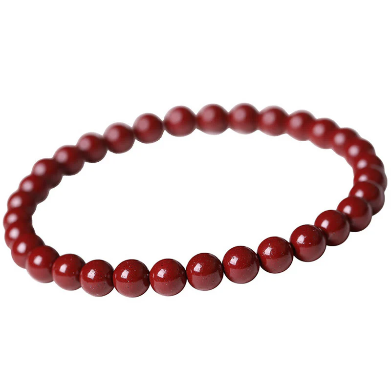 Braccialetto di perle di cinabro e zucca con Buddha Stones e perle di benedizione - Image 9