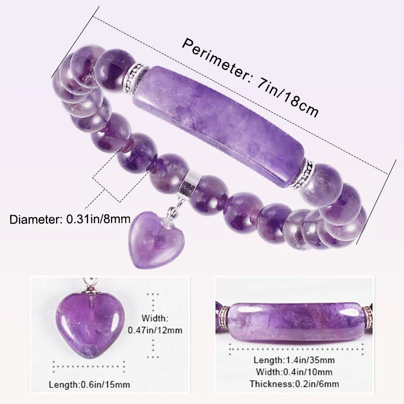 Braccialetto di perline curative con cuore d'amore in quarzo naturale Buddha Stones - Image 3