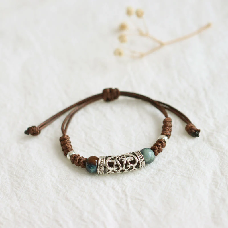 Braccialetto di perline di ceramica tibetana Wealth String - Image 3