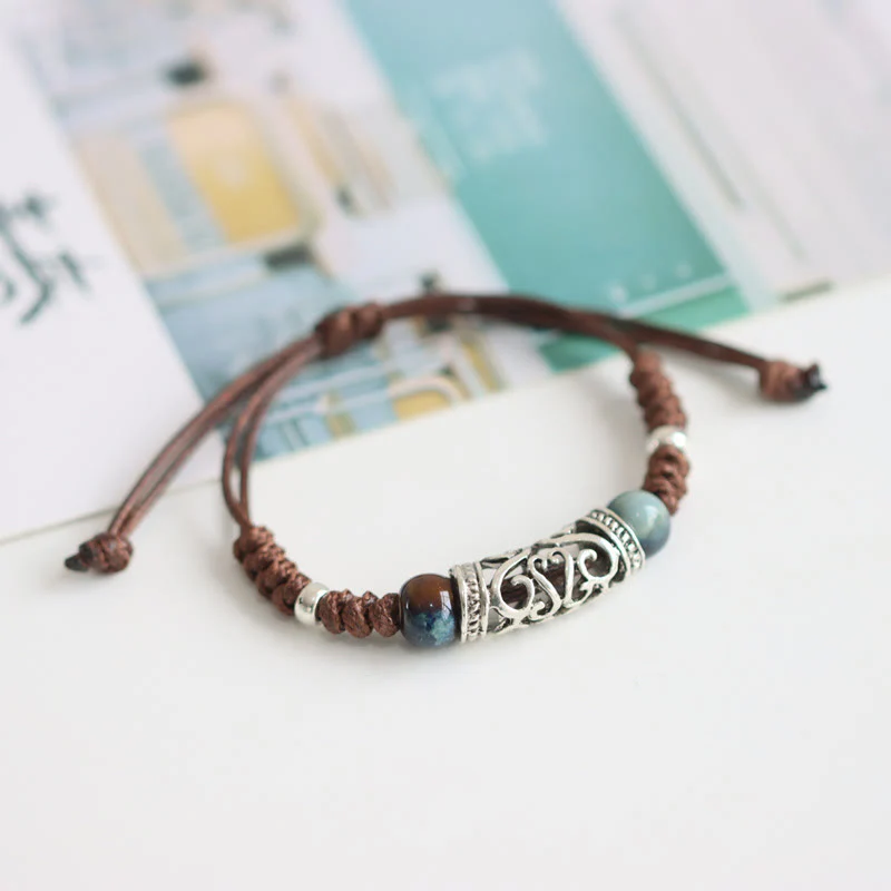 Braccialetto di perline di ceramica tibetana Wealth String - Image 5