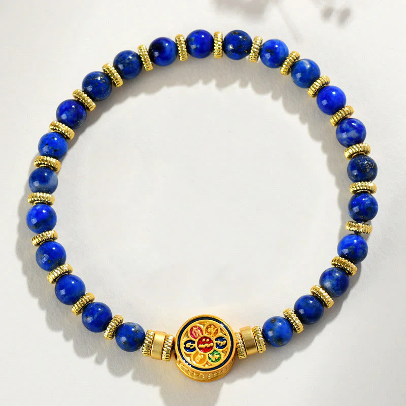 Bracciale equilibrio Buddha Stones, lazurite naturale, lapislazzuli Om Mani Padme Hum - Image 3