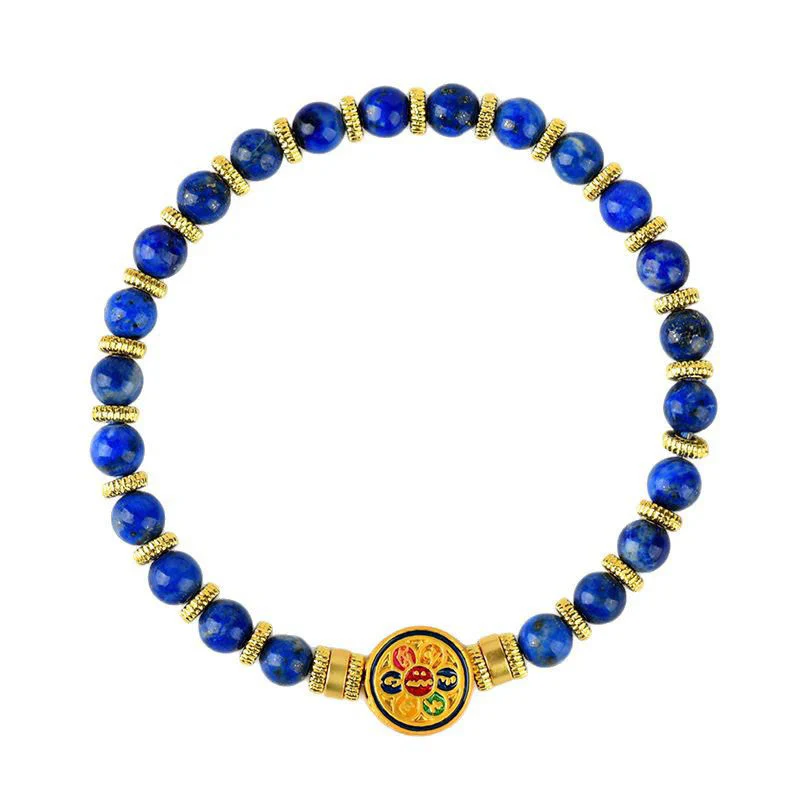 Bracciale equilibrio Buddha Stones, lazurite naturale, lapislazzuli Om Mani Padme Hum - Image 9