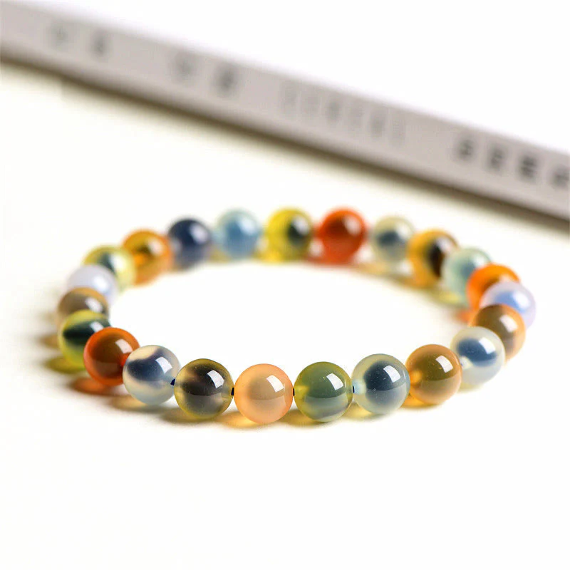 Braccialetto di perline di forza armonia agata caramella colorata naturale Buddha Stones - Image 11