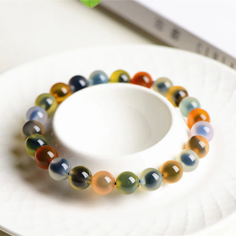 Braccialetto di perline di forza armonia agata caramella colorata naturale Buddha Stones - Image 12