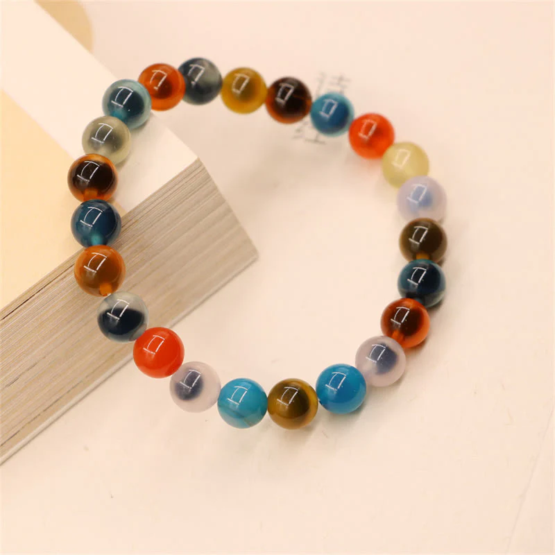 Braccialetto di perline di forza curativa in agata di caramelle colorate - Image 10