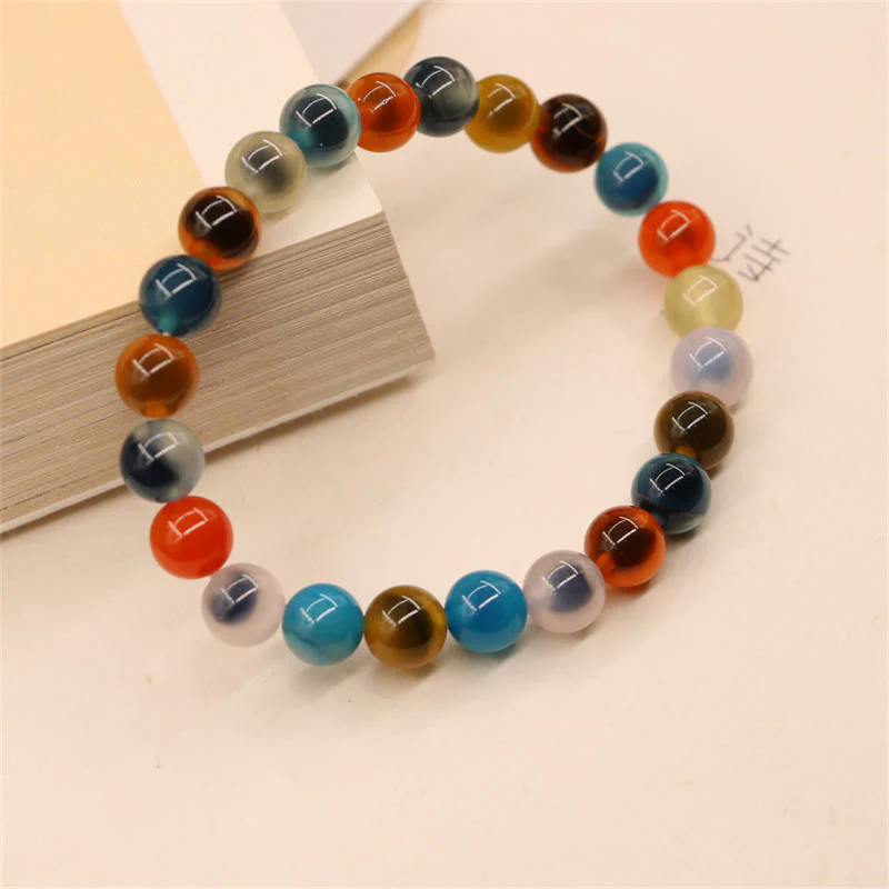 Braccialetto di perline di forza curativa in agata di caramelle colorate - Image 13