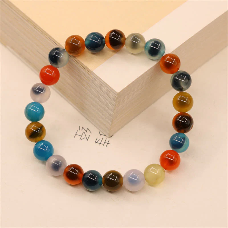 Braccialetto di perline di forza curativa in agata di caramelle colorate - Image 14