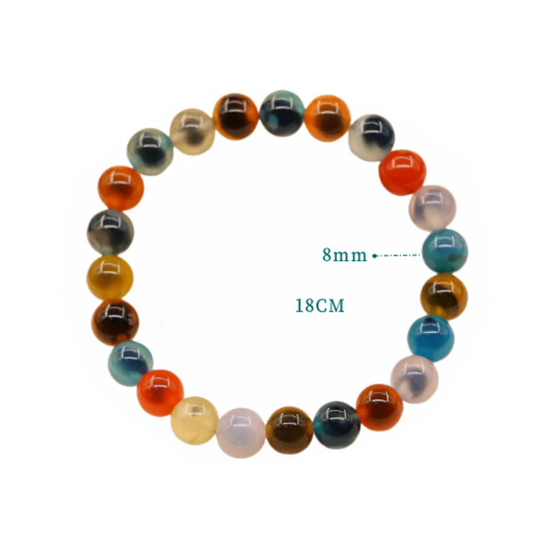 Braccialetto di perline di forza curativa in agata di caramelle colorate - Image 19