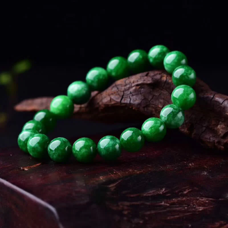 Braccialetto di perline di giada ciano Buddha Stones Calm Harmony